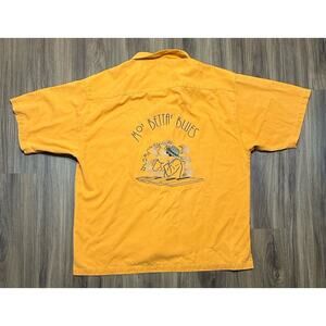Eagle Dry Goods 100% Silk Men's Short Sleeve Embroidered Camp Shirt Orange Sz XL